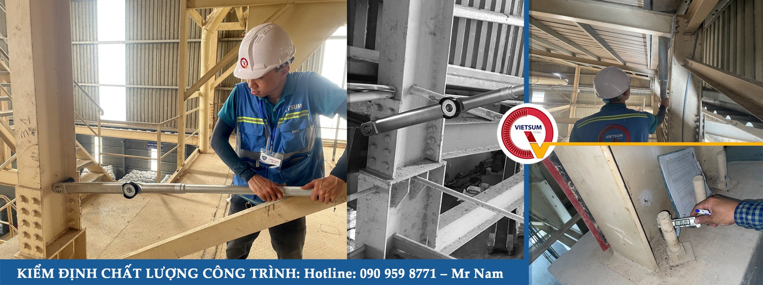 Kiểm định đánh giá chất lượng công trình kết cấu thép nhà xưởng; kiểm tra khả năng chịu lực, độ an toàn kết cấu khung thép nhà xưởng 2024